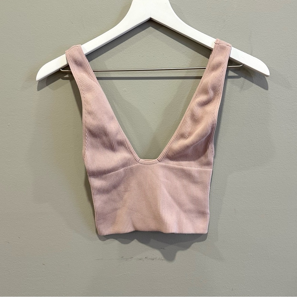 Free People Ribbed Pink Top Brami